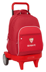 Safta SEVILLA FC - Mochila Grande con Ruedas, Compact Evolución, Extraíble, Ideal para Niños de Diferentes Edades, Cómoda y Versátil, Calidad y Resistencia, 33x22x45 cm