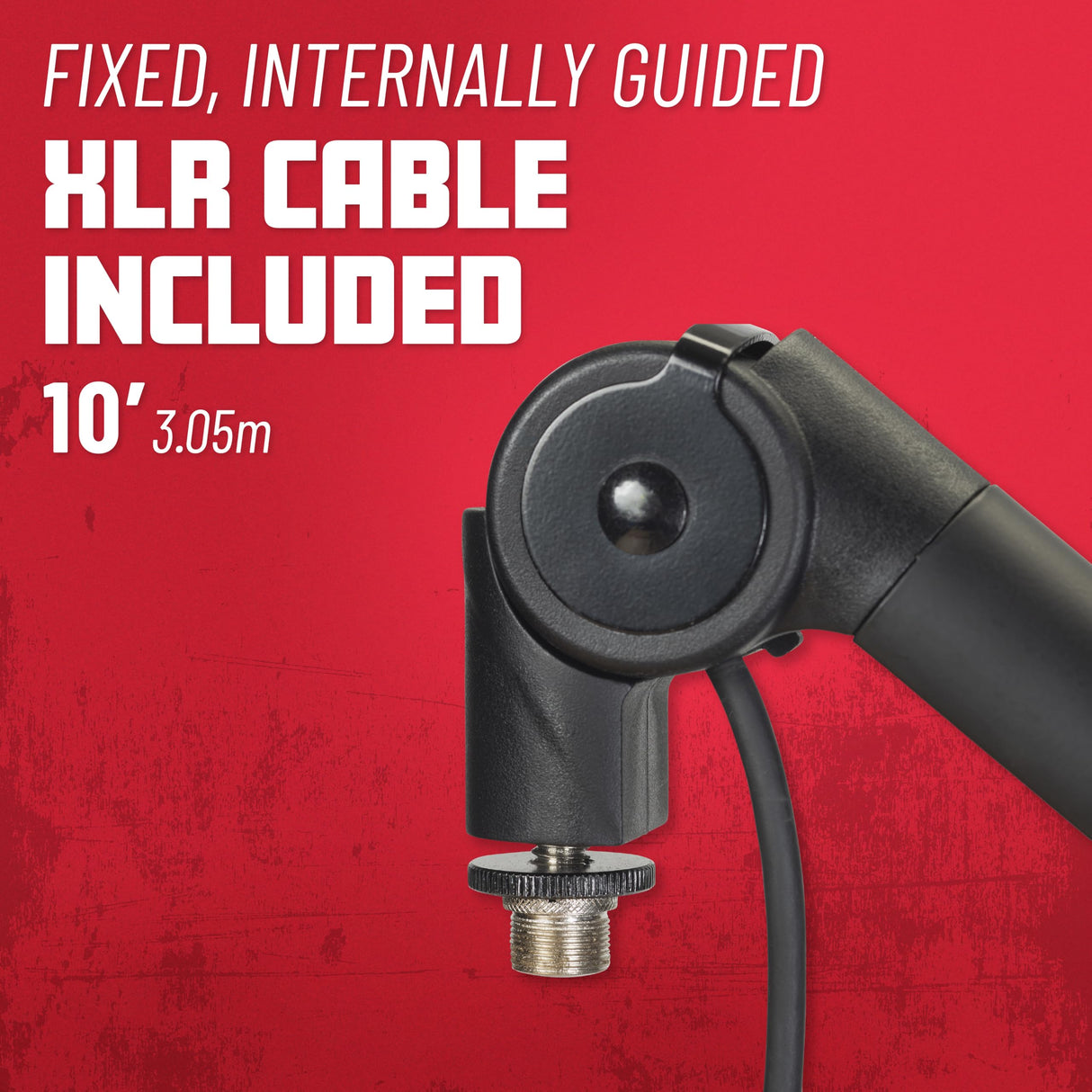 Gator Frameworks Soporte de micrófono Deluxe para podcasts y grabaciones, con cable XLR integrado (GFWBCBM3000)