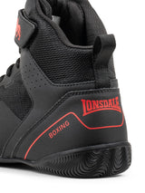 Lonsdale Rufford, Zapatillas de Boxe Unisex Adulto, Negro Rojo, 40 EU