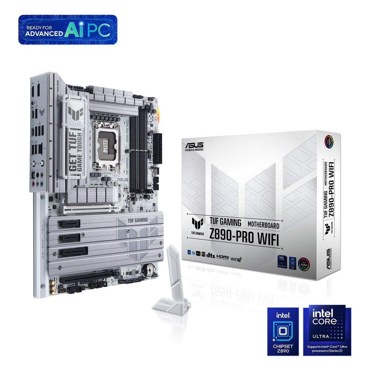 ASUS TUF Gaming Z890-PRO WiFi - Placa Base ATX, 16+1+2+1 (80A) etapas de Potencia, DDR5, PCIe 5.0 Compatible con GPU de última generación, USB4, USB 20 Gbps con Carga rápida PD, Cuatro M.2, Wi-Fi 7