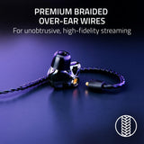 Razer Monitor intrauditivo Moray para transmisión: diseño acústico híbrido de Doble Controlador, Forma ergonómica de Perfil bajo, Aislamiento pasivo de Ruido, Cables Trenzados, Almohadillas