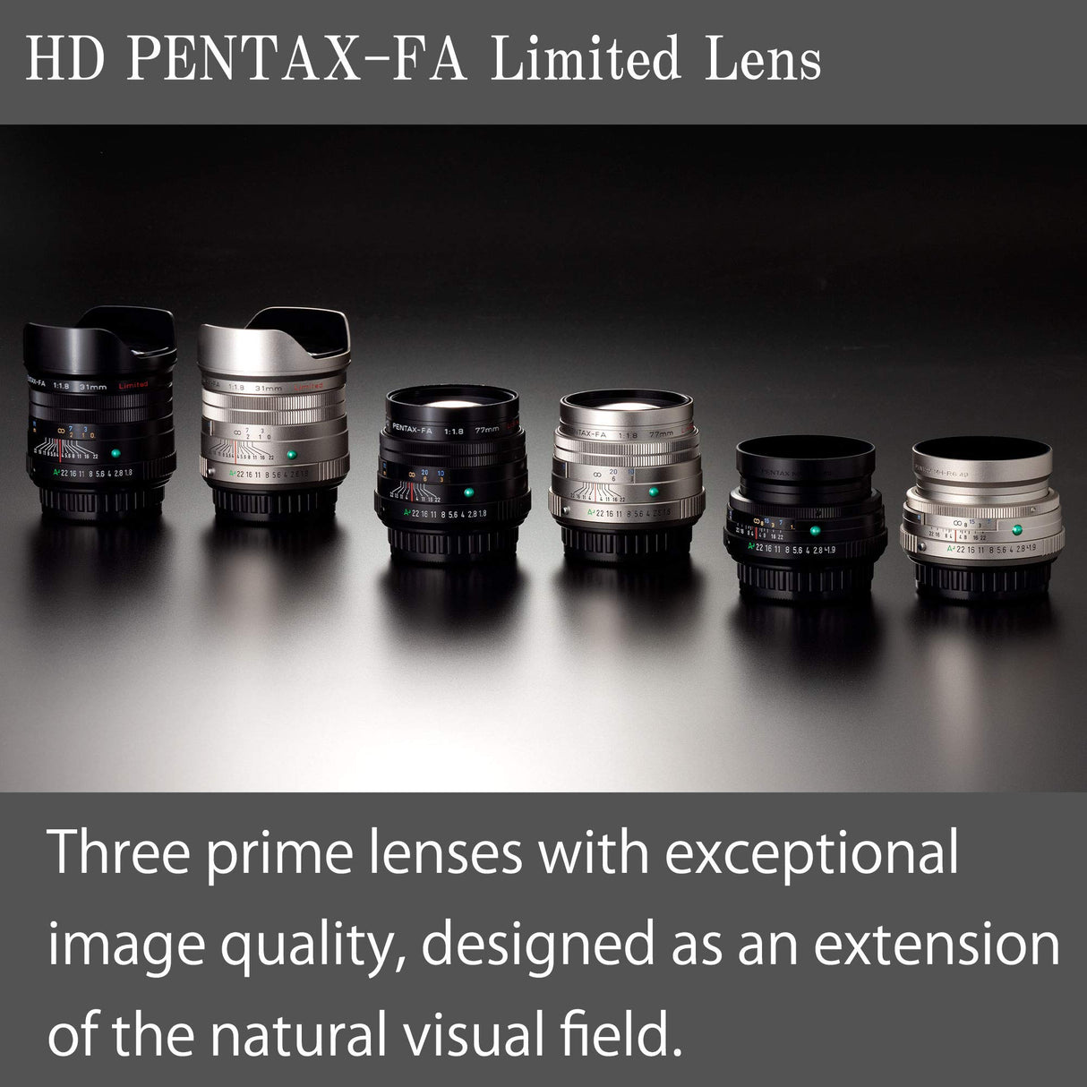 HD PENTAX-FA 77mmF1.8 Limited Silver Limited Medium teleobjetivo Prime, Revestimiento HD de Alto Rendimiento, Recubrimiento SP, diafragma Redondo, Cuerpo de Aluminio mecanizado