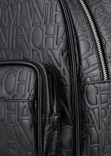 Armani Exchange Essential, Liz, Big Zipped Frontal Pocket, Logo Pattern, Bolsos para Mujer, Negro (Black), Talla única