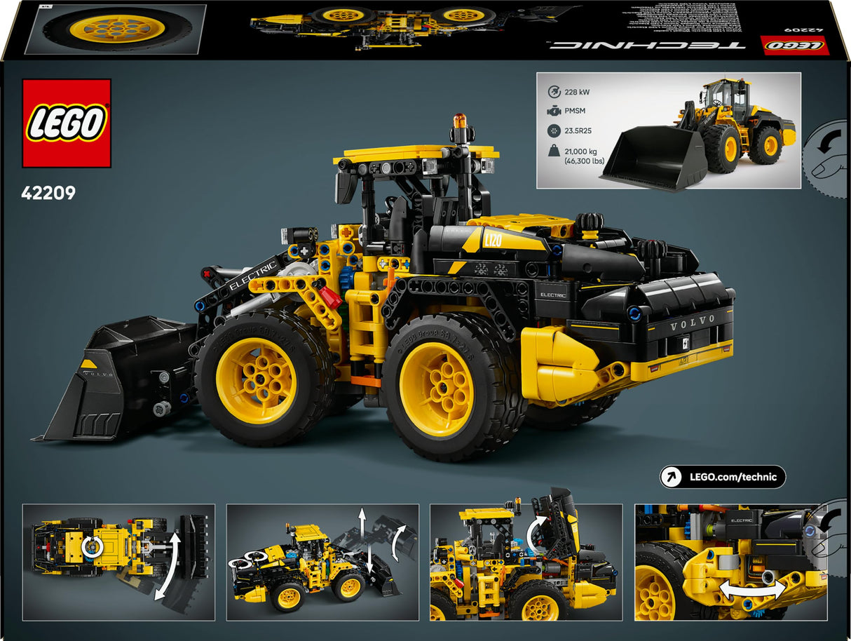LEGO Technic Cargadora con Ruedas Volvo L120 Electric - Excavadora de Juguete - Maqueta de Vehículo de Obra con Dirección Articulada y Pala Móvil - Regalo de Cumpleaños para Niños de 9+ Años 42209