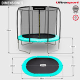 Ultrasport Cama elástica Ovalada, Unisex-Adult, Menta/Negro, Medium