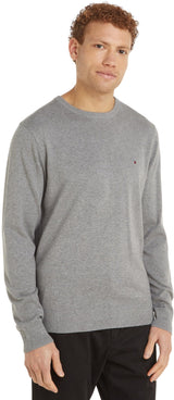Tommy Hilfiger Jersey Hombre Essential Cotton Crew Neck de Algodón, Gris (Medium Grey Heather), 3XL