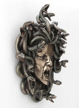 Veronese Design Cabeza de Medusa la serpiente griega Gorgona Serpiente Acabado Bronce Escultura de pared