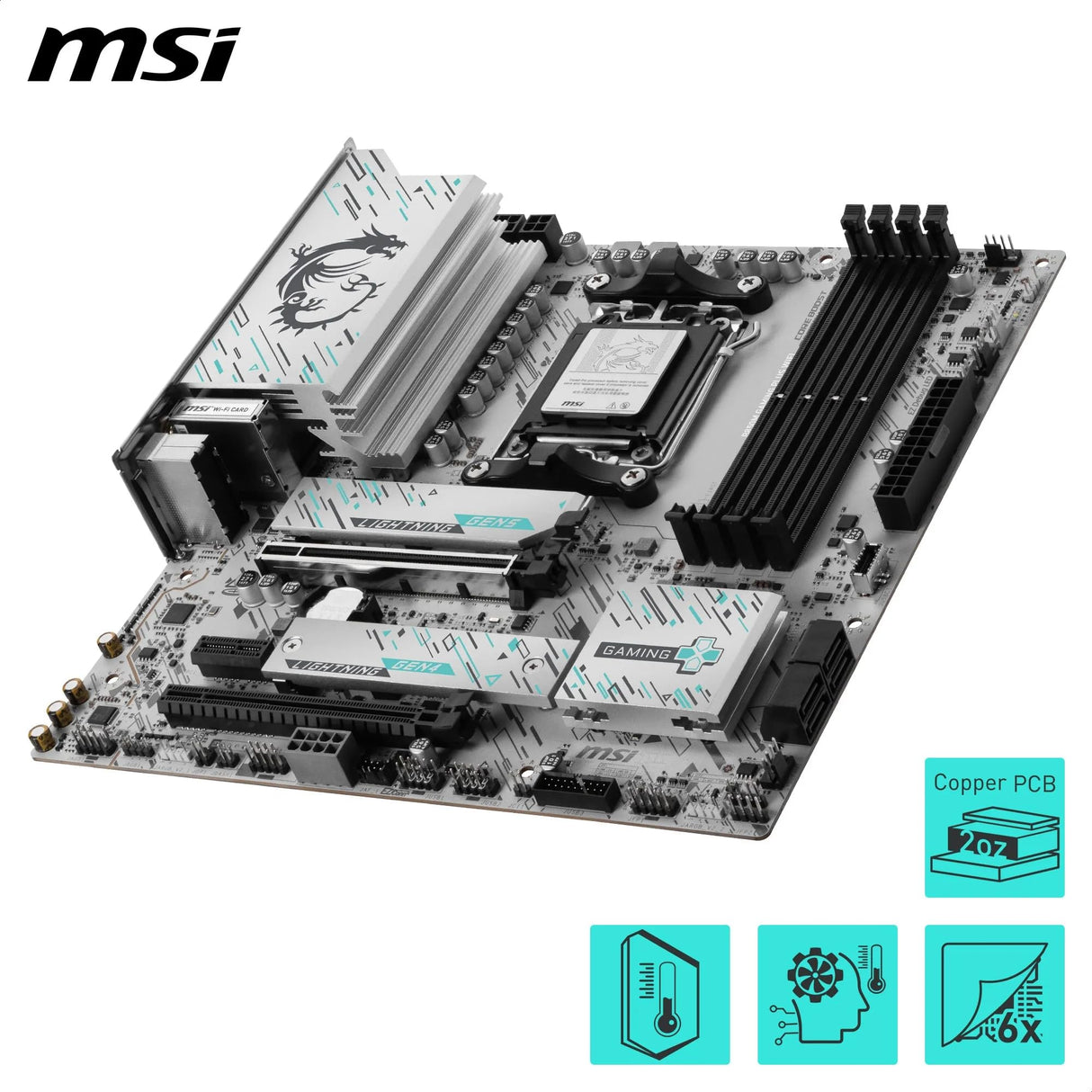 MSI B850M Gaming Plus WiFi Placa Base, mATX - Soporta procesadores AMD Ryzen 9000/8000 / 7000, AM5 - Memoria DDR5 Boost 8200+ MT/s (OC), PCIe 5.0 x16 & 4.0 x4, M.2 Gen5, Wi-Fi 7, 5G LAN