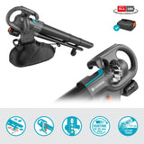 GARDENA Aspirador soplador PowerJet Collect con batería P4A de 18 V