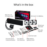 ASUS ROG STRIX LC III 360 ARGB - Refrigerador líquido AiO con bloque de agua giratorio 360°, bomba Gen7 v2 de Asetek, ventiladores ROG ARGB y efectos de iluminación Aura personalizados