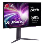 LG 27GS93QE-B - Monitor Ultragear, Monitor OLED, 27 Pulgadas, 2560x1440, 16:9, 0,03 ms, 240 Hz, Clasificación F, G-Sync Compatible y FreeSync Premium Pro, Morado Grisáceo, Negro - Flat