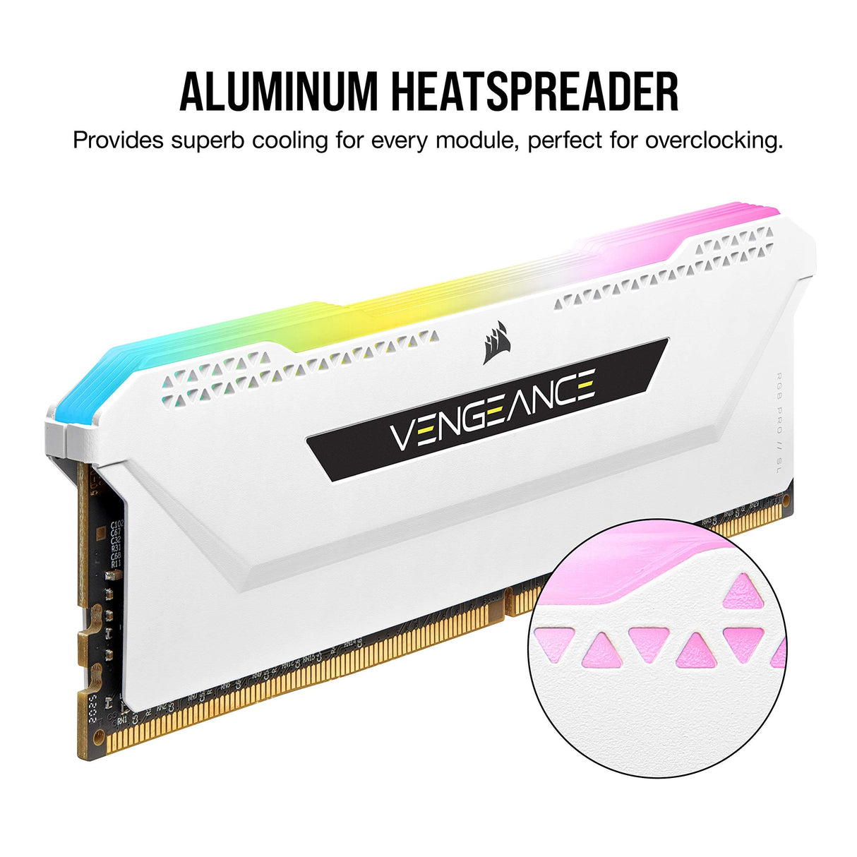 CORSAIR Vengeance RGB Pro SL 32GB (2x16GB) DDR4 3200 (PC4-25600) C16 1.35V Módulos de Memoria de Alto Rendimiento - Blanco