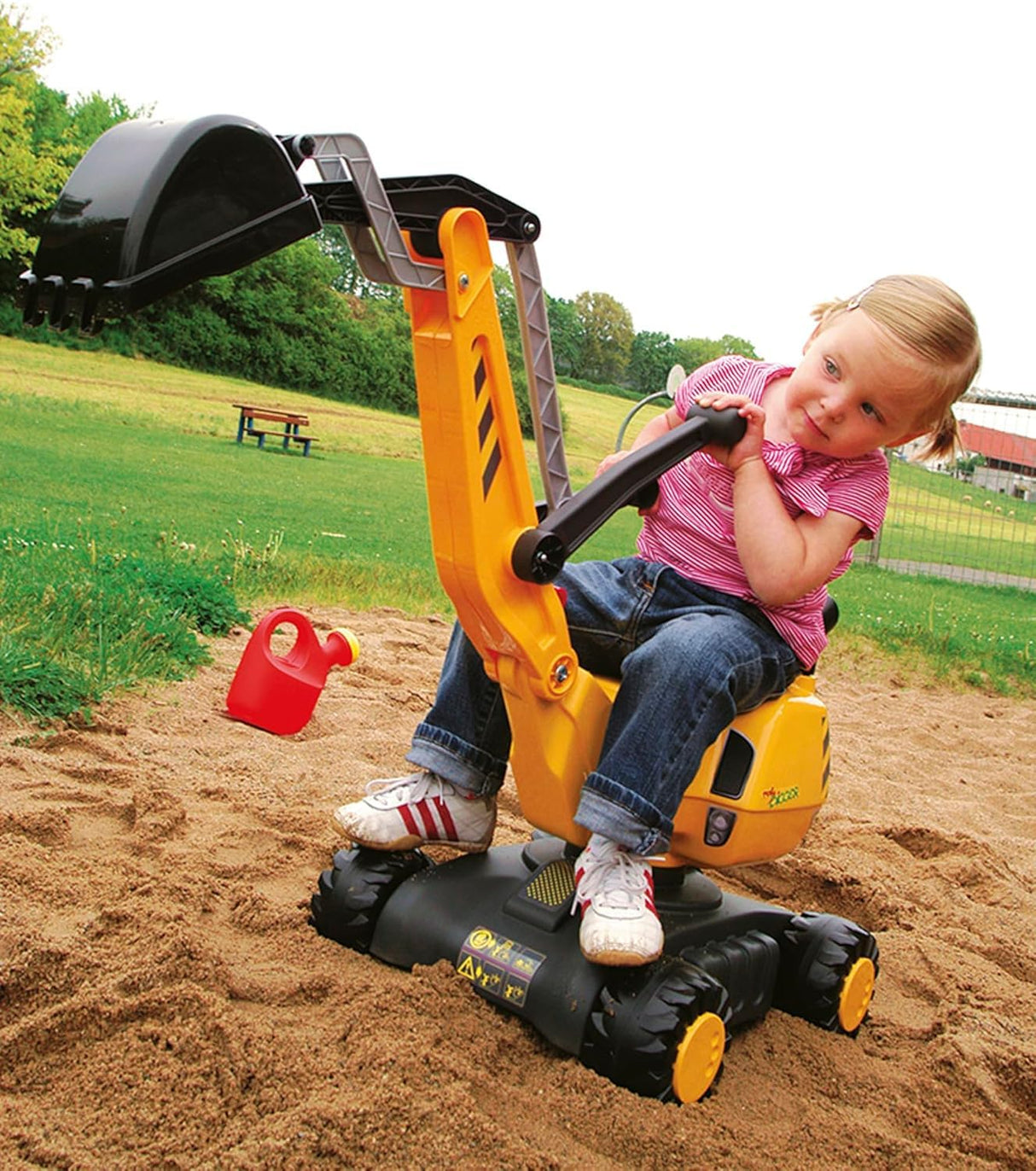 Rolly Toys 421220 - Kit de construcción con rollyDigger y Accesorios de Seguridad (Juego con Excavadora, 3 balizas de conducción, 4 pilones y luz Intermitente, Giratorio, a Partir de 3 años)