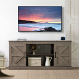 Zinus Wade Mueble TV - Mueble TV 147x67x40 cm - Mueble con armario - Diseño estilo granja - Gris