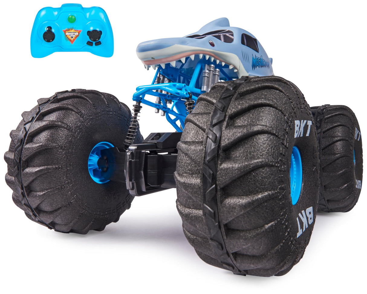 Monster Jam, camión Monstruo Todoterreno Mega Megalodon Oficial por Control Remoto, Escala 1:6, Juguetes para niños y niñas a Partir de 4 años