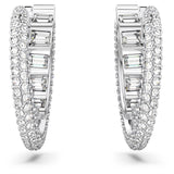 Swarovski Pendientes de Aro Rota para Mujer, Pendientes con un Diseño de Doble Aro, en Baño de Rodio, Colección Rota de Swarovski
