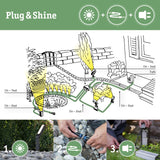 Paulmann 93930 Plug & Shine Connector exterior 10 m 1in-5out IP68 2x1,5 mm² 93930 Cable de extensión, cable de conexión, iluminación exterior, Negro