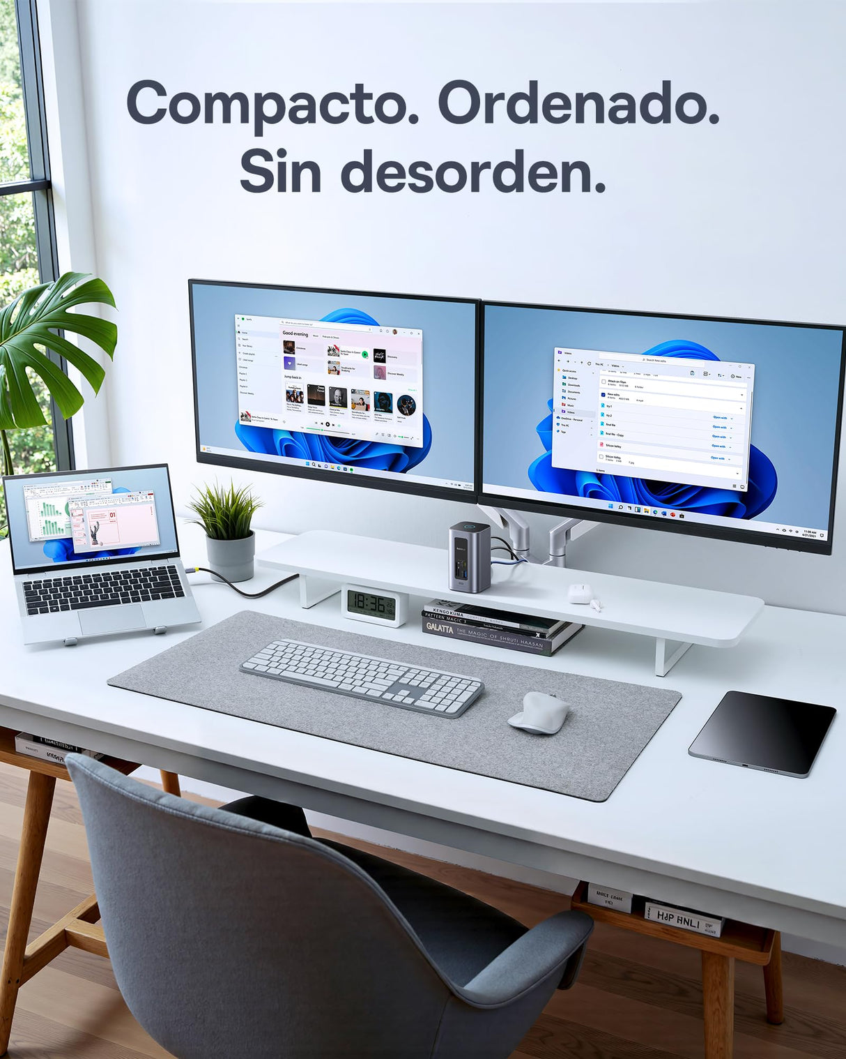 Baseus Docking Station, Nomos Air 12 in 1, Estación de Acoplamiento 2 Monitores con 2 * 4K HDMI, USB-A/C 10Gbps, Ethernet 1 Gbps, 100W PD, HUB USB C para Laptop DELL/HP/Lenovo/ASUS/Acer/Mac