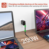 Rosaking Cargador USB C 200W,Cargador Rápido GAN III Tech,4 Puertos Cargador Rapido USB C para MacBook Air,Cargador Compatible con Samsung Galaxy Book