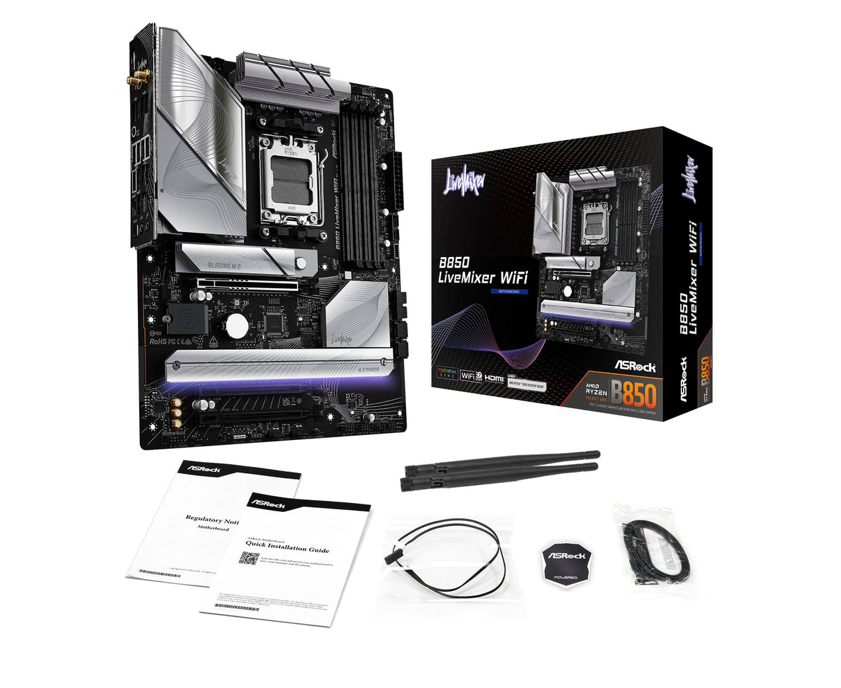 ASRock AMD B850 LiveMixer WiFi AM5 DDR5 PCIe 5.0 ATX Placa Base