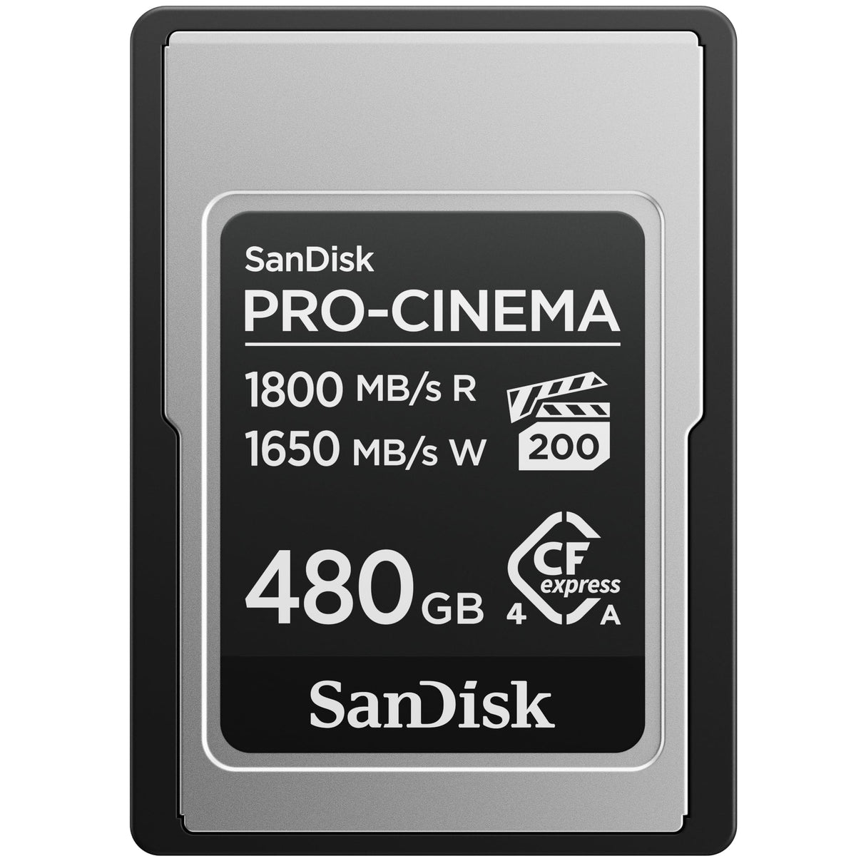 SanDisk Pro-Cinema CFexpress Type A Tarjeta de 480 GB (hasta 1800 MB/s de Velocidad de Lectura y hasta 1650 MB/s de Escritura, 4K, 6K, 8K, VPG200)