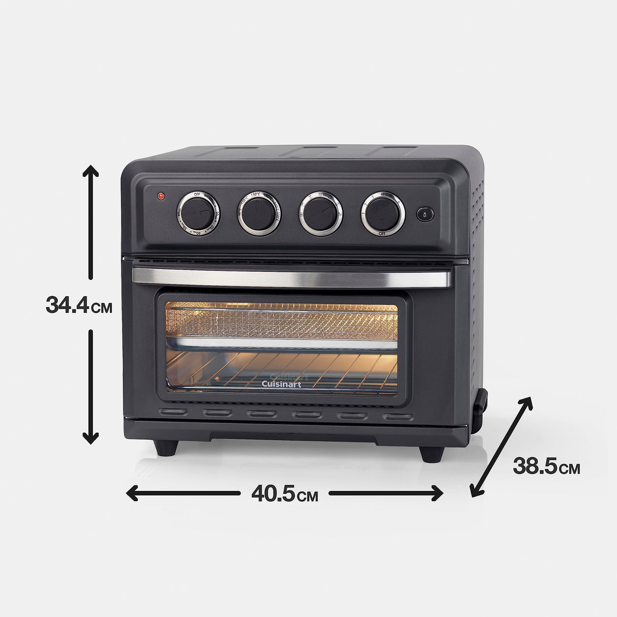 Cuisinart Mini Horno Freidora | 7 en 1: Freír, Asar, Hornear, Gratinar, Empanadillas, Tostar y Mantener caliente | 2 niveles de cocción, gran capacidad de 17L, espacio pollo entero de 1.8kg