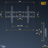 RICOO Soporte TV Pared Inclinable Fijo Plano Televisión 37-80" (94-203cm) R07 Slim Universal Televisor LED/LCD/Curvo VESA 300x200-600x400