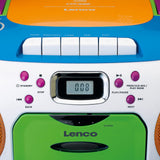 Lenco SCD-971 -Radio Infantil - Radio Casete con CD - Radio CD - Lector de Casete - Altavoces estéreo - Toma de Auriculares - Memoria de Pistas - Multicolor, Colorido