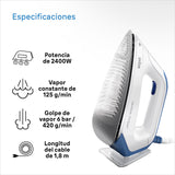 Braun CareStyle Compact Steam Generator, Plancha de Vapor con Suela FreeGlide 3D, Presión de 6 bar, Gran Depósito de Agua de 1,5 l, Función Eco, IS2143BL, Blanco Azul