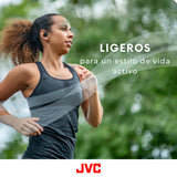 JVC Auriculares Inalámbricos Bluetooth | 26h de Batería y Carga Rápida | Oido Abierto | Ligeros y Resistentes a Salpicaduras | Ideales para el Deporte y Control Táctil - HA-NP40T (Negro)