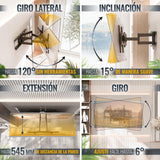 RICOO Soporte TV Pared 40-75" Pulgadas (102-191cm) R06-F Brazo articulado Giratorio Inclinable Colgador televisión Universal VESA 300x200-600x400