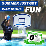 GoSports Splash Hoop - Juego de Baloncesto para Piscina, Incluye aro de Baloncesto acuático Junto a la Piscina, 2 Pelotas y Bomba, Elige tu Estilo