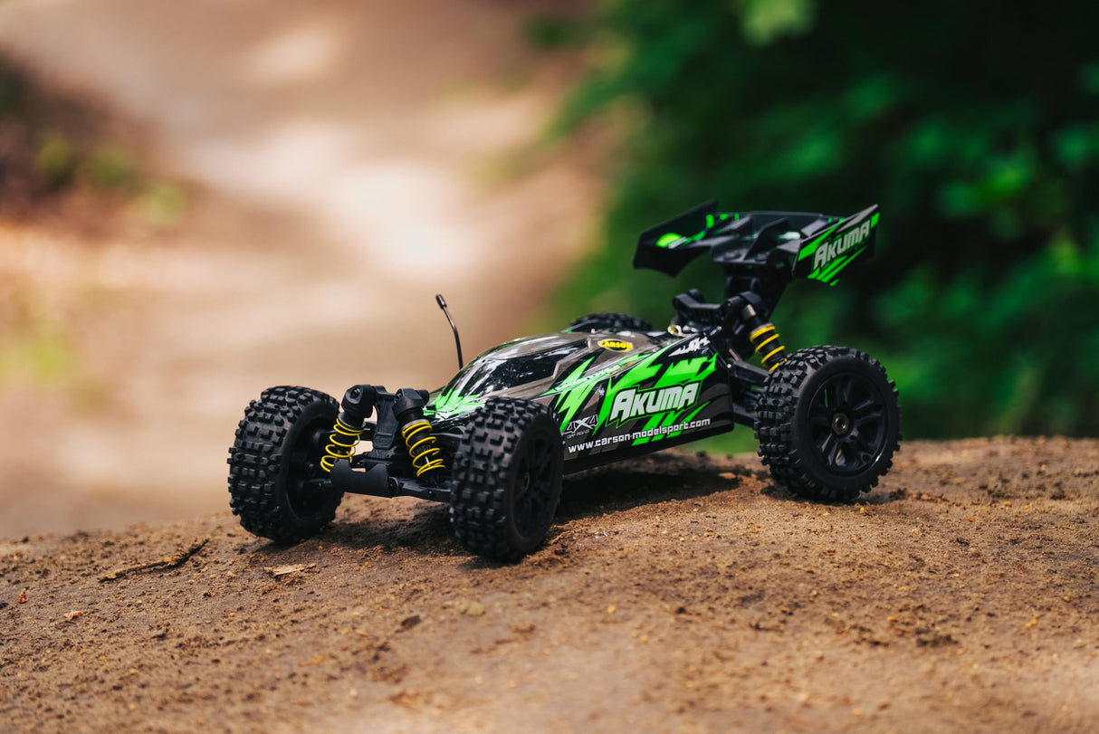 Carson 500409082 1:8 Akuma Buggy 4WD 100% RTR Verde - Coche teledirigido, Off-Road, vehículo RC, Coche RC 70 km/h, Buggy teledirigido