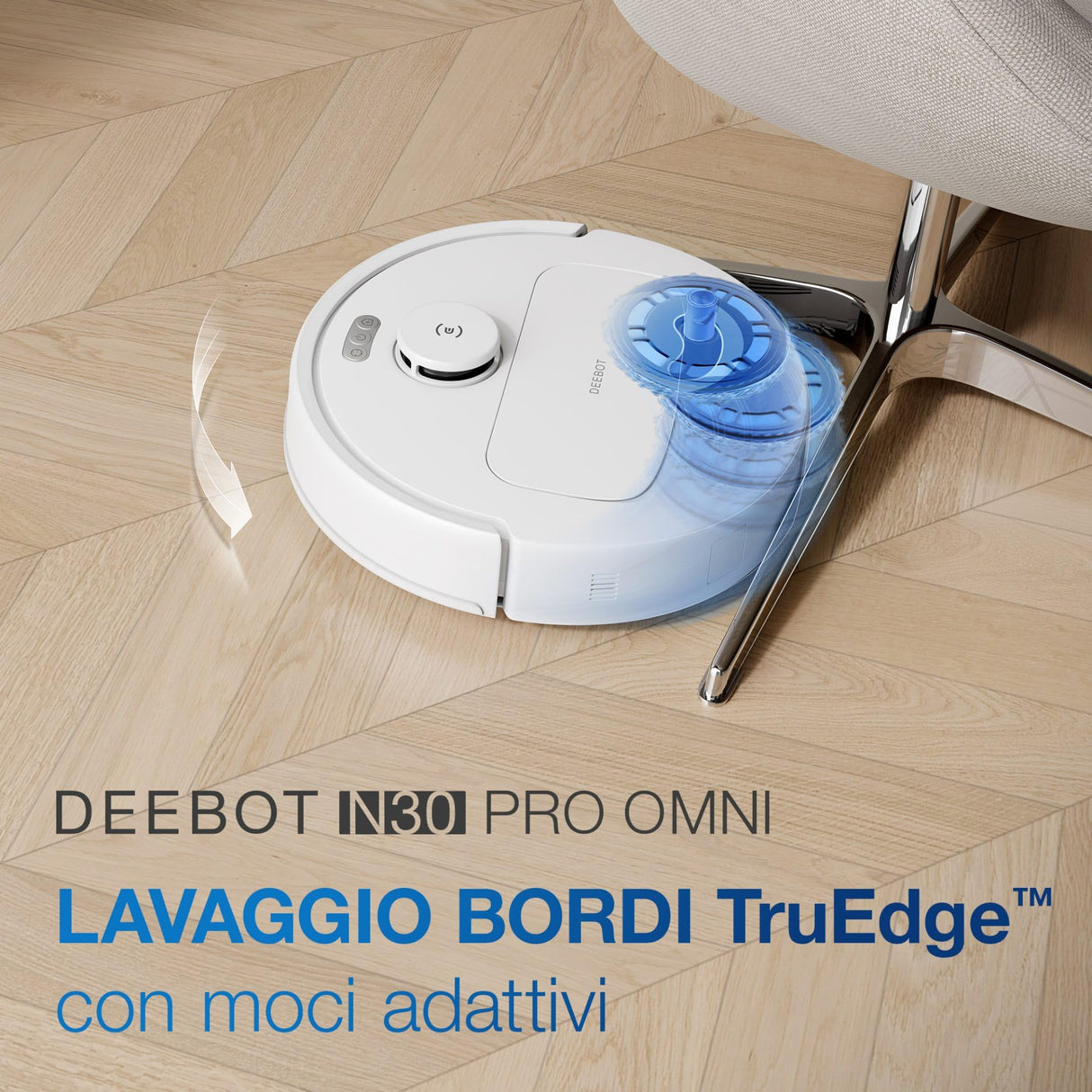 ECOVACS N30 Pro Omni aspriadora Robot con estación Vaciado, Lavada, Secado automáticos, 10 00 Pa, Cepillo antienredos ZeroTangle 2.0, Limpieza Agua Caliente 60 ℃, mopa adaptiva TruEdge, Blanco