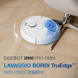 ECOVACS N30 Pro Omni aspriadora Robot con estación Vaciado, Lavada, Secado automáticos, 10 00 Pa, Cepillo antienredos ZeroTangle 2.0, Limpieza Agua Caliente 60 ℃, mopa adaptiva TruEdge, Blanco