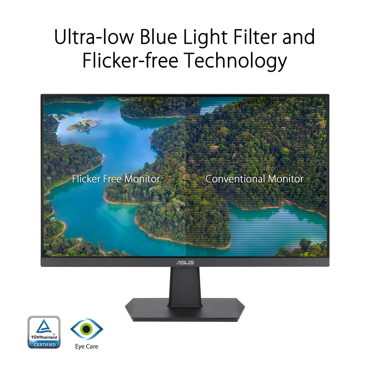 ASUS Monitor VA27EHF Eye Care Gaming 27" (IPS, Full HD, sin marcos, 100 Hz, sincronización adaptativa, MPRT de 1 ms, HDMI, luz azul baja, sin parpadeos, montaje en pared)