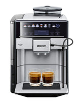 Siemens Cafetera totalmente automática EQ6 Plus S700, pantalla a color transparente, prepara dos tazas al mismo tiempo, limpieza automática del sistema de leche, diseño de acero inoxidable, TE657313RW