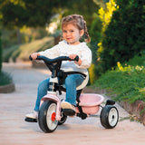 Smoby Triciclo Baby Balade Rosa Progresivo 3 en 1 - Freno, Asiento Ergonómico, Parasol Anti-UV, Ruedas EVA, para niños a Partir de 10 Meses (7600741404)
