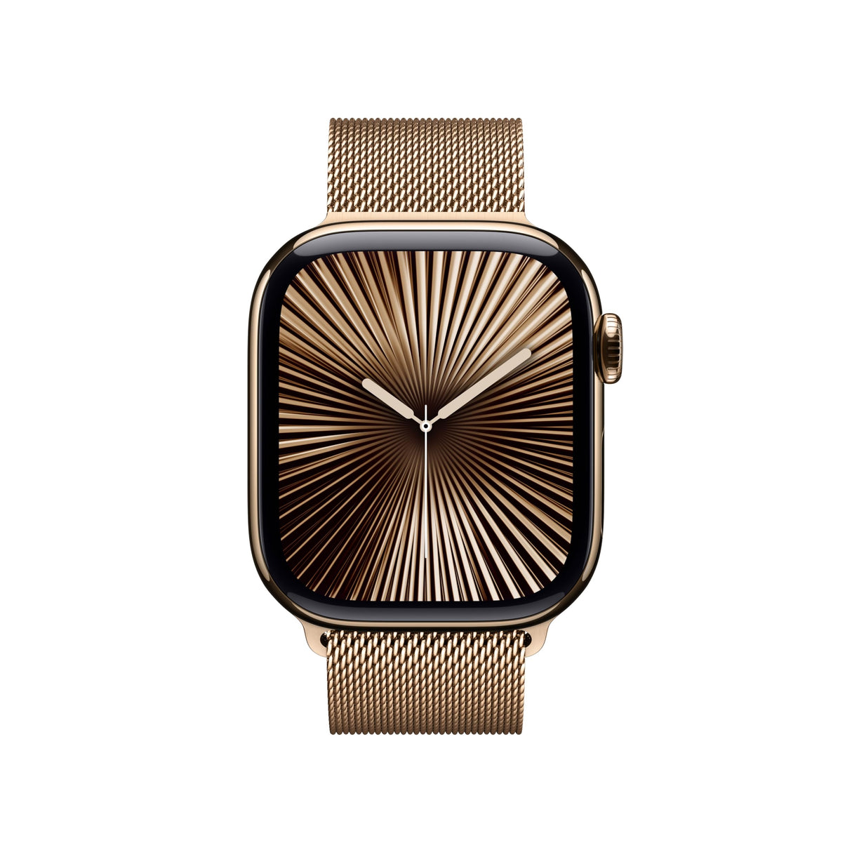 Apple Watch Series 10 GPS + Cellular Smartwatch con caja de titanio Oro de 46 mm y Pulsera Milanese Loop Oro - Talla S/M.Monitor de entreno, app ECG, pantalla Retina siempre activa y neutro en carbono