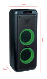 Metronic 477182 - Altavoz portátil Bluetooth Potente 600W Party XL, LED Lights, USB, MicroSD, 2 entradas para Micro, AUX-IN, Mando a Distancia, asa para Transporte, Micro Incluido, Negro