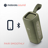 Motorola Sound - Altavoz Inalámbrico Bluetooth ROKR 600 - Potente Sonido de 30W, Resistente al Agua y Polvo, Función Broadcast para Conectar 20+ Altavoces, 6 Horas de Reproducción, Verde