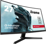 iiyama G2766HSU-B1 27" Panel VA, Curvo Gaming 1500R, G-Master Red Eagle, FreeSync Premium, 1920x1080165Hz, 250cd/m², DisplayPort, 2xHDMI, 1ms MPRT, Altavoces, USB-HUB (2x2.0), Black Tuner