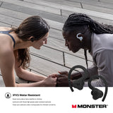Monster DNA Fit - Auriculares inalámbricos con Arco - Auriculares Bluetooth intraurales - Reductores de Ruido - Resistentes al Agua - Ergonómicos - Negro