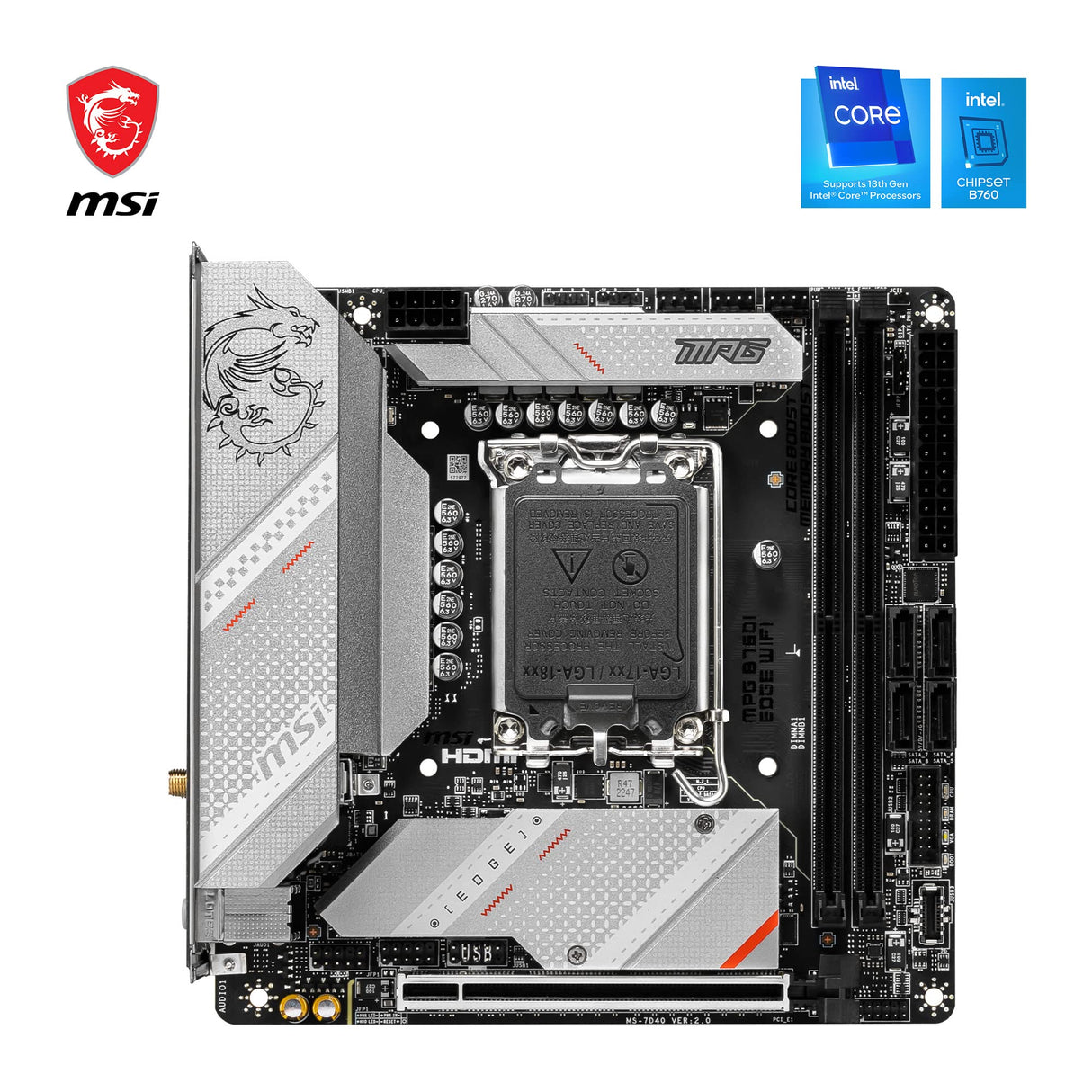MSI MPG B760I Edge WiFi (zócalo 1700/B760/DDR5/S-ATA 6Gb/s/Mini ITX)