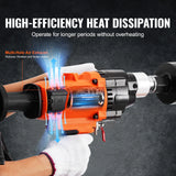 VEVOR Taladro de núcleo Portátil de 20-180 mm de Diámetro de Perforación con Soporte y Broca de Núcleo, Taladro de Núcleo de Hormigón de 2600 W, Uso Húmedo y Seco para Hormigón, Ladrillo, Mármol