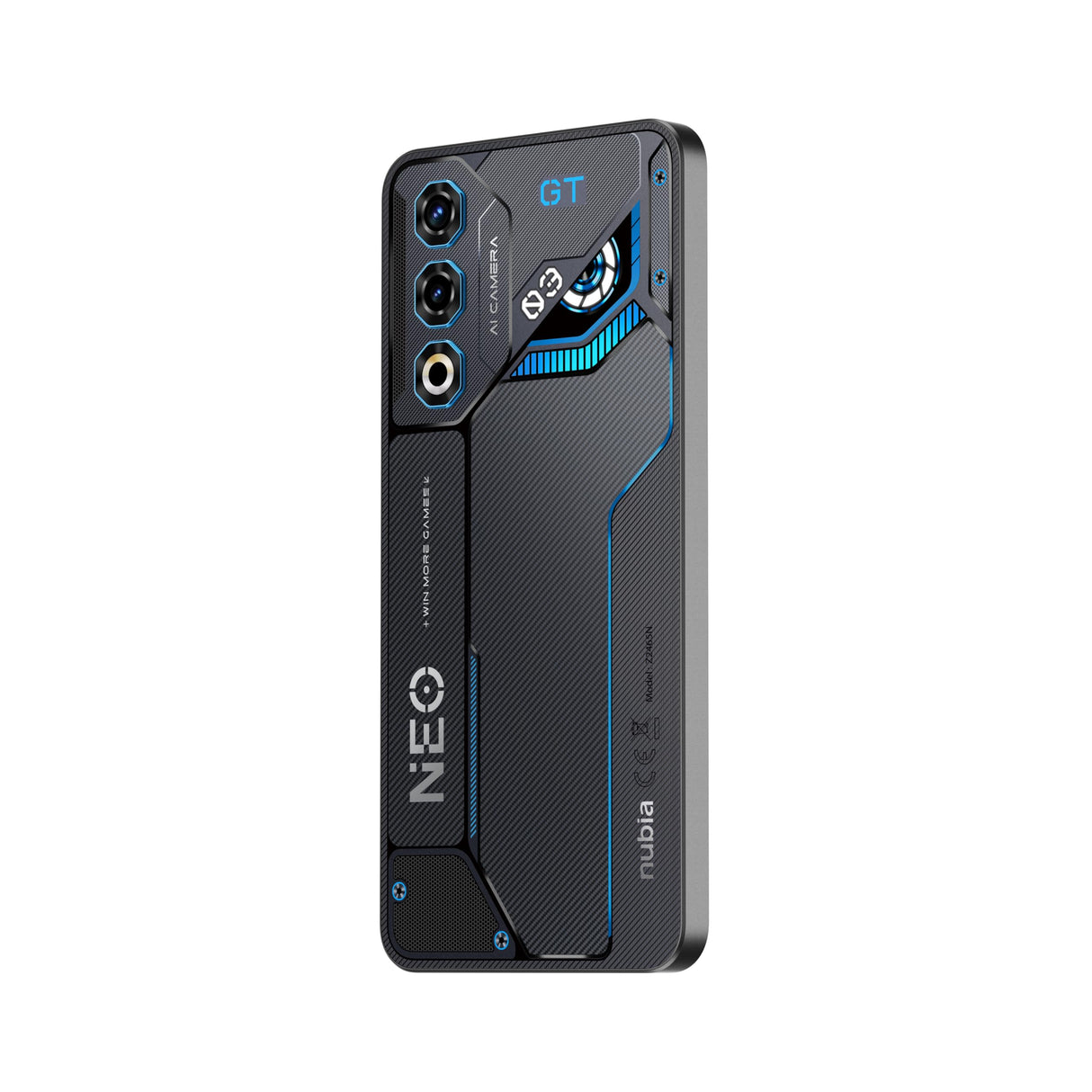 ZTE Nubia Neo 3 GT 5G, Smartphone Gaming con IA, 12GB+256GB, Gatillos Laterales, Luces LED, Pantalla OLED 6,8" 120Hz, Batería 5000mAh, Android 15, Gris