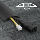 D-Line CC-1/9M Canaleta pasacables para suelo, Protector de cables, Cubre cables suelo - Cavidad para cables = 17mm (anch.) x 9mm (alt.) - 9-metro longitud - Negro