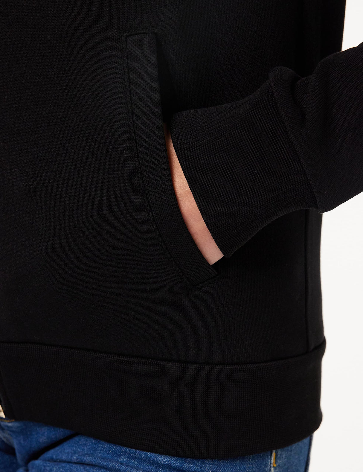Armani Exchange Icono, con Capucha, Logotipo Dorado Lateral, Cremallera Sudadera, Negro, M para Mujer