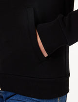 Armani Exchange Icono, con Capucha, Logotipo Dorado Lateral, Cremallera Sudadera, Negro, M para Mujer