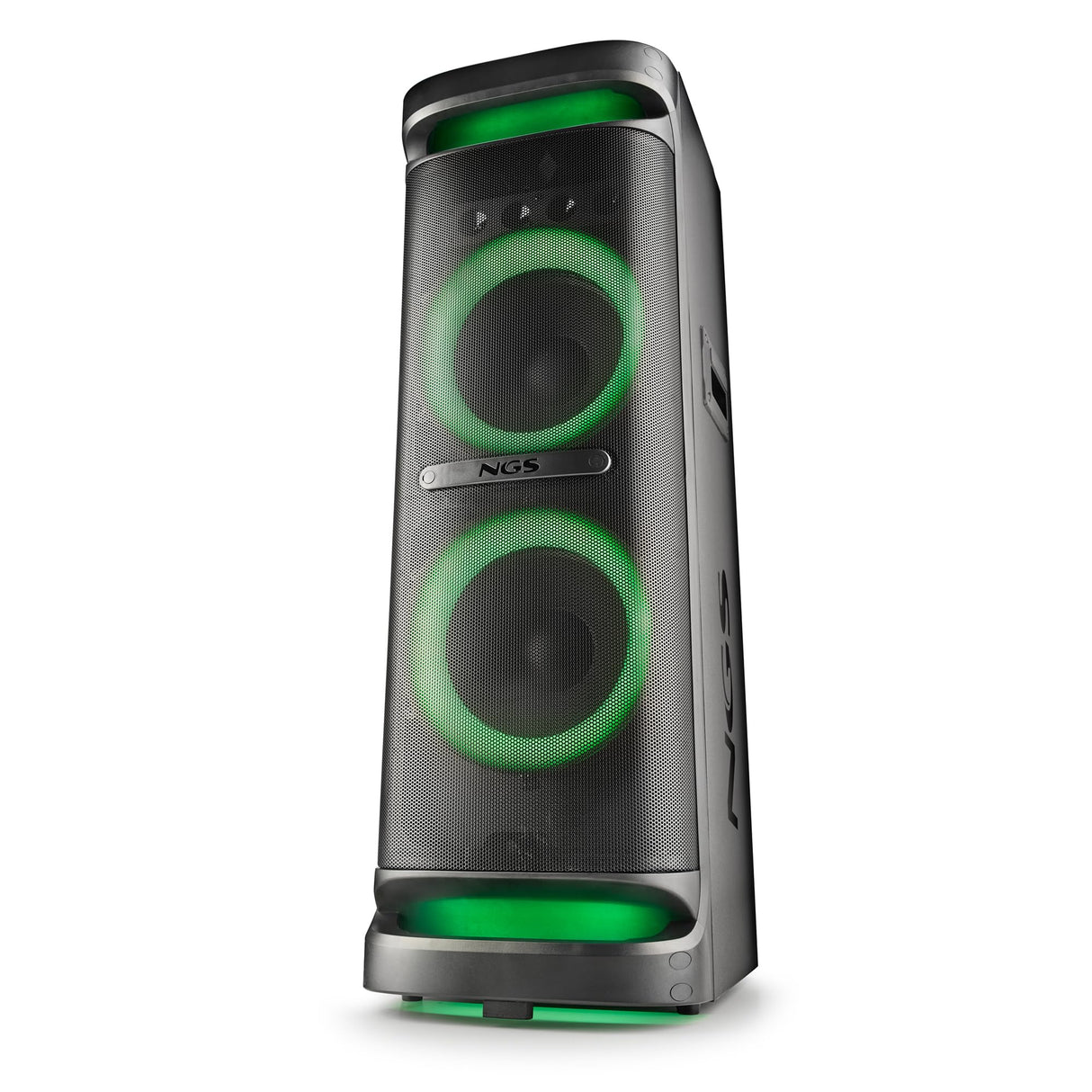 NGS Wild Space 3 - Altavoz Portátil, Compatible con tecnología Bluetooth, True Wireless Stereo, Subwoofer + Doble Tweeter, Micro SD/USB/AUX IN, Ruedas, Color Negro